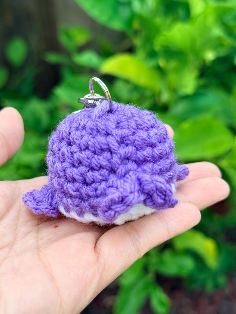 Handmade Crochet Purple Whale Charm | BTS ARMY K-pop Fan Accessory, Bag Keychain (Concert Freebie) image 13