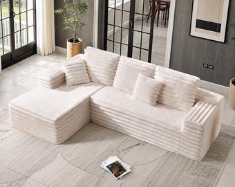 Oversized Modular Sectional Sofa with Deep Seat Corduroy Cloud Couch