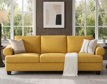 Mid Century Lawson Sofa, Extra Deep 3 Seat Couch for Living Room