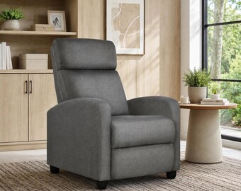 PU Leather Recliner Chair with Lumbar Support for Living Room and Home Theater