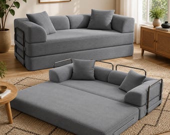 5 in 1 Convertible Sofa Bed, Foldable Corduroy Futon Sleeper for Small Spaces