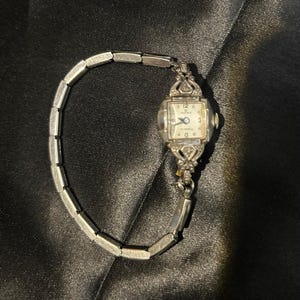 Vintage Alpha 17 Jewel Art Deco Filigree Watch with Cross Charm image 18