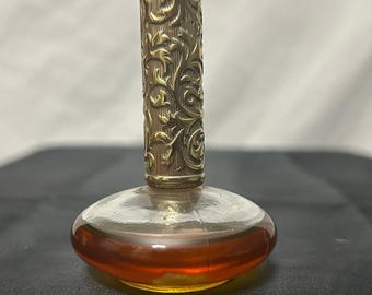 Vintage Avon Charisma Perfume Oil 0.5 fl oz Filigree Metal Screw Top lid 1960s