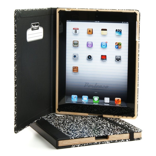 Portenzo Custom Handmade Book Bound iPad 2 Case (Composition Style)