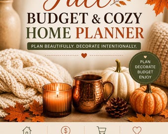 Fall Budget & Cozy Home Planner | Autumn Budget Planner | Holiday Planning Workbook | Printable PDF Download