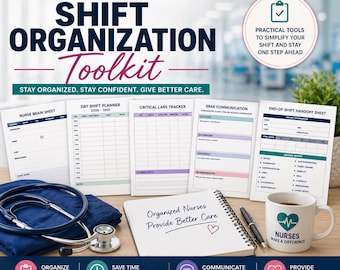 Hospital Shift Organization Toolkit for Nurses | Nursing Report Sheets | Shift Planner | New Nurse Survival Bundle PDF