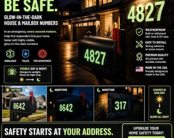 Custom Glow-in-the-Dark House Numbers | 3D Printed Address Plaque