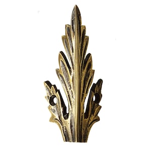 Set of 2 pcs  - 65 mm Solid Brass Skiffers / Decorative Corner Protector for Skirtings & Cabinetry - Acanthus Leaf / Antique Brass