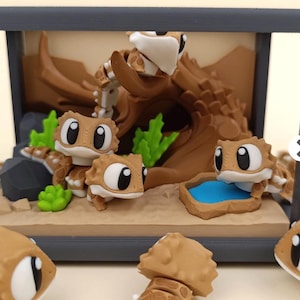 Terrarium Diorama, ensemble de jouets de dragons barbus articulés imprimés en 3D