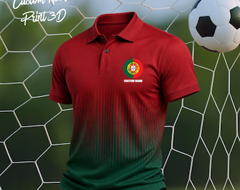 Custom Portugal Polo, Personalized Soccer Shirt, Matching Family Jersey, Portuguese Fan Apparel, Game Day Outfit, Soccer Dad Gift