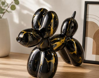 Graffiti Balloon Dog Statue, Modern Resin Sculpture, Contemporary Home Decor, Colorful Art Accent