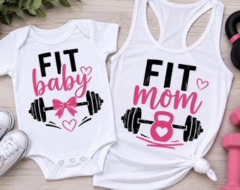 Bijpassende outfits voor moeder en baby: atletische tankbody met racerback
