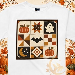 Bloc de patchwork d'automne SVG | Motif d'Halloween | T-shirt automne style ferme | Fichier PNG Cricut Silhouette