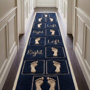 Alfombra infantil interactiva con diseño de rayuela, alfombra para sala de juegos y pasillo, decoración divertida y educativa.