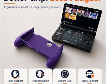 Empuñadura AYN Thor, empuñadura ergonómica impresa en 3D para mayor comodidad, empuñadura AYN Thor Comfort Grip con forma inspirada en el Steam Controller 2026.