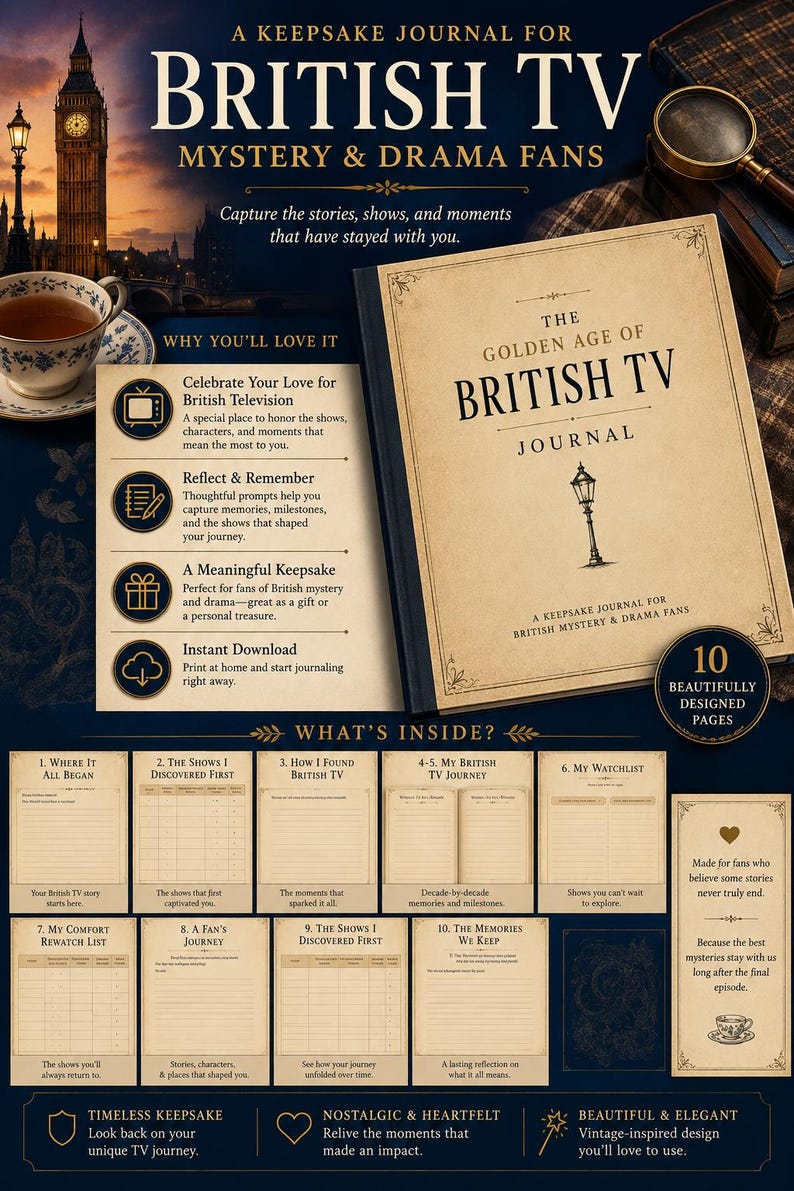Brittisk TV-journal från den gyllene tidsåldern | Minnessak för fans av mysteriedrama (utskrivbar PDF) bild 3