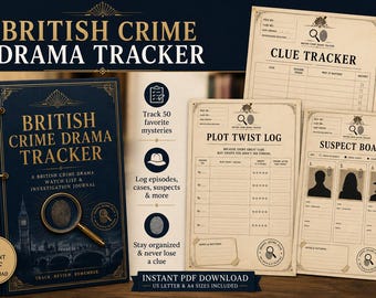 Brittisk kriminaldramajournal | Detektivprogramlogg (digital nedladdning)
