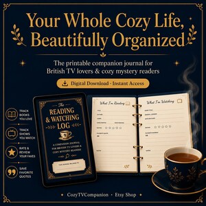 Cozy Reading & Watching Log | British Mystery TV Journal (Digital Download) image 1