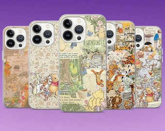 Winnie The Pooh Phone Case Honey Bear Cartoon Cover for iPhone 17, 16 Pro, 15, 14, 13, 12, Samsung S26 Ultra, S25, A57, Pixel 10, 9
