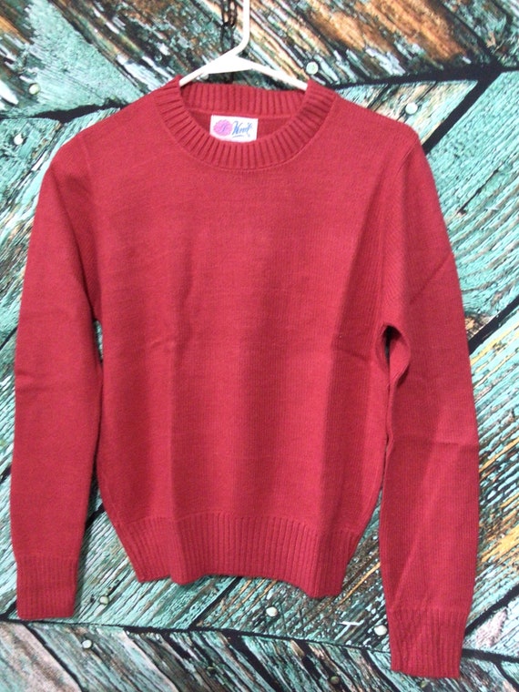 Vintage J Knit USA NOS RED Crewneck Sweater 1980’s