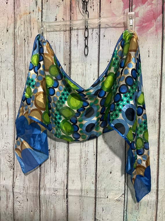 Vintage Geometric Pattern Scarf Polyester 1980’s - image 8