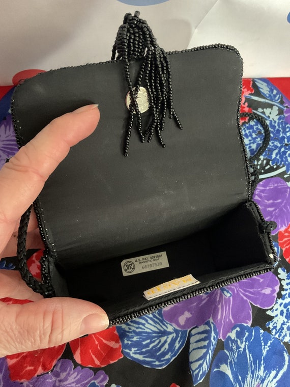 Beautiful Vintage Magid Evening Bag Black & Silve… - image 4