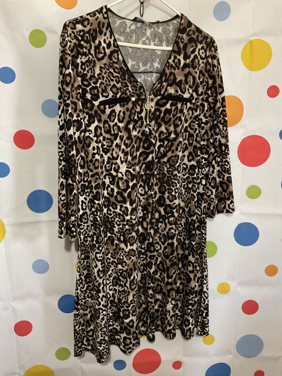 Anne Klein Leopard Dress Size Large