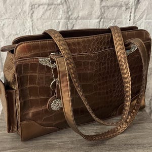 Nuevo bolso vintage Bueno marrón cobre con múltiples compartimentos