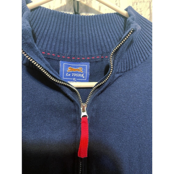 Vintage 90's Le Tigre 1/4 Zip Sweater Navy XL - Etsy