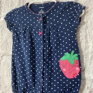 Costume intero Vintage Carter's Girls Smiling Strawberry 6 mesi