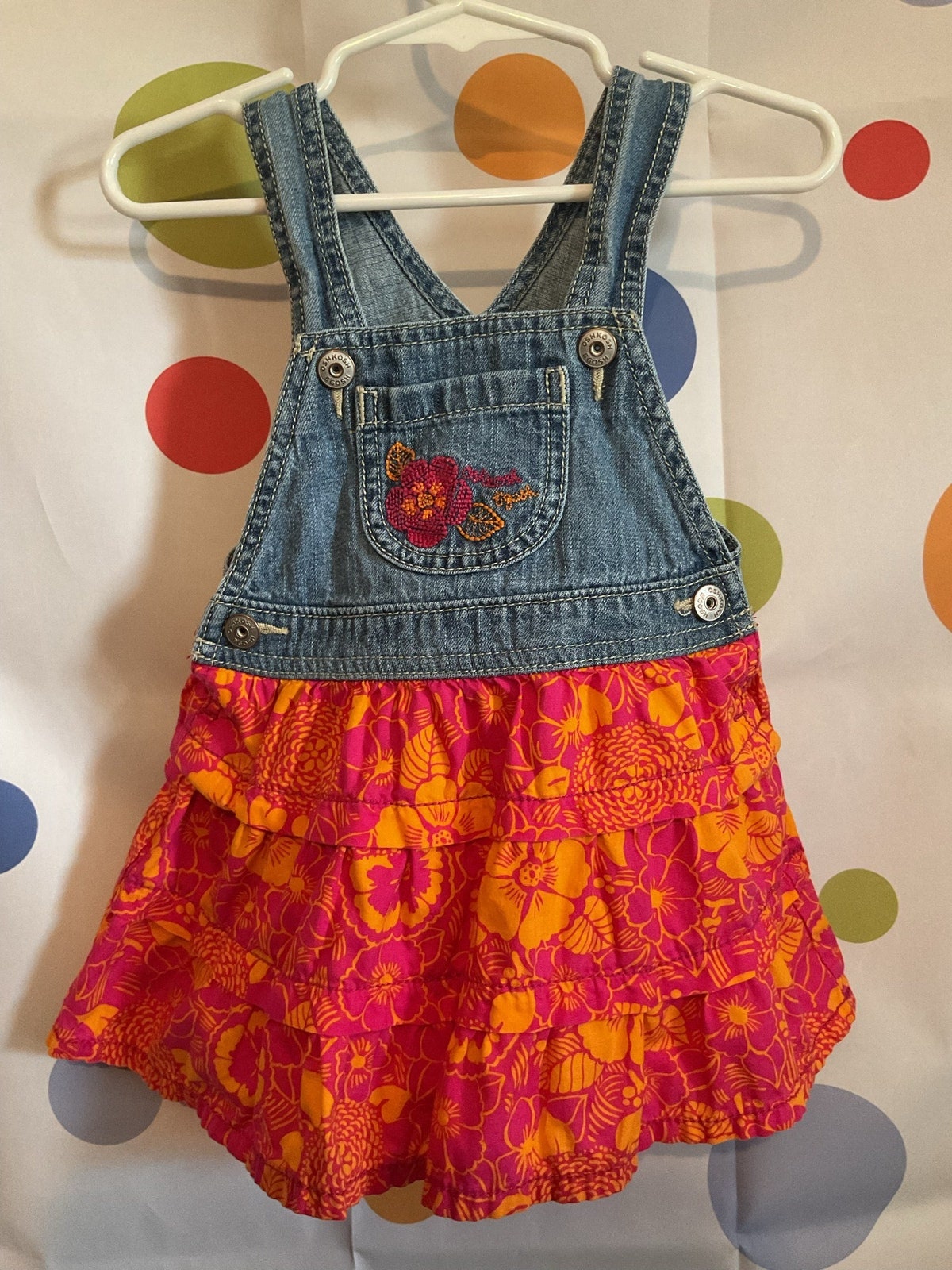 ワンピース vintage oshkosh bear print dress 2T Vintage Oshkosh Bear One piece 18m