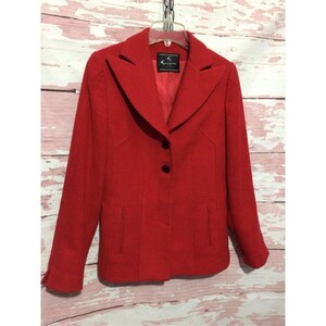 Scappini Italy Red Jacket / Coat Lined Size 38 ~ Excellent