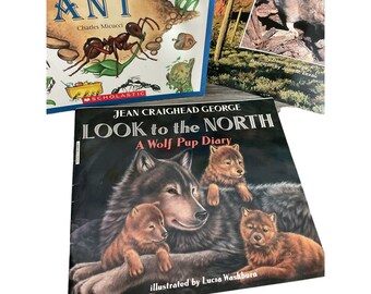 Vintage Educational Books Kids Rats Wolves Ants