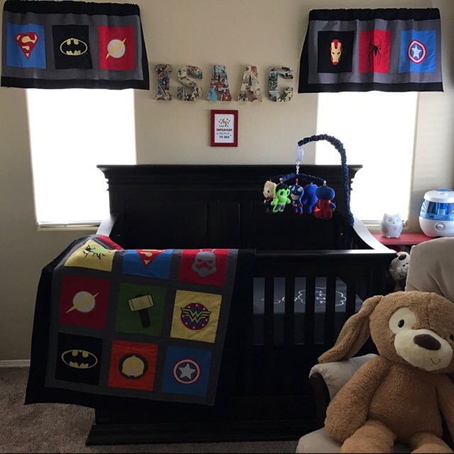 Marvel Avengers Crib Set DC Comics Blankets Superhero Etsy