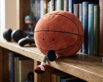 Plush Soccer or Basketball Toy, Soft Stuffed Sports Ball for Kids Room Decor