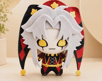 Pierrot The Freak Circus Plush, Harlequin Jester Anime Doll, Soft Kawaii Dark Clown Plushie