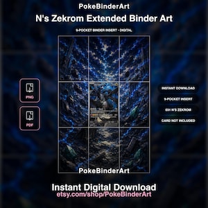 N's Zekrom 031 Extended Binder Art | Digital Download, 9-Pocket Binder Insert
