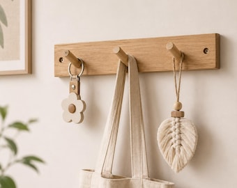 Modern Wall Hanger - Mounted Coat Hooks, Wooden Towel Hanger, Minimalist Home Decor