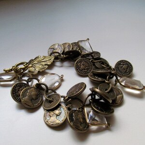 Gold  Coin Crystal Bracelet