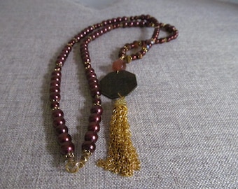 Chocolate Brown Tassel Necklace