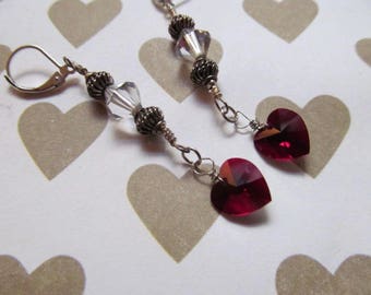 Crystal Heart Earrings