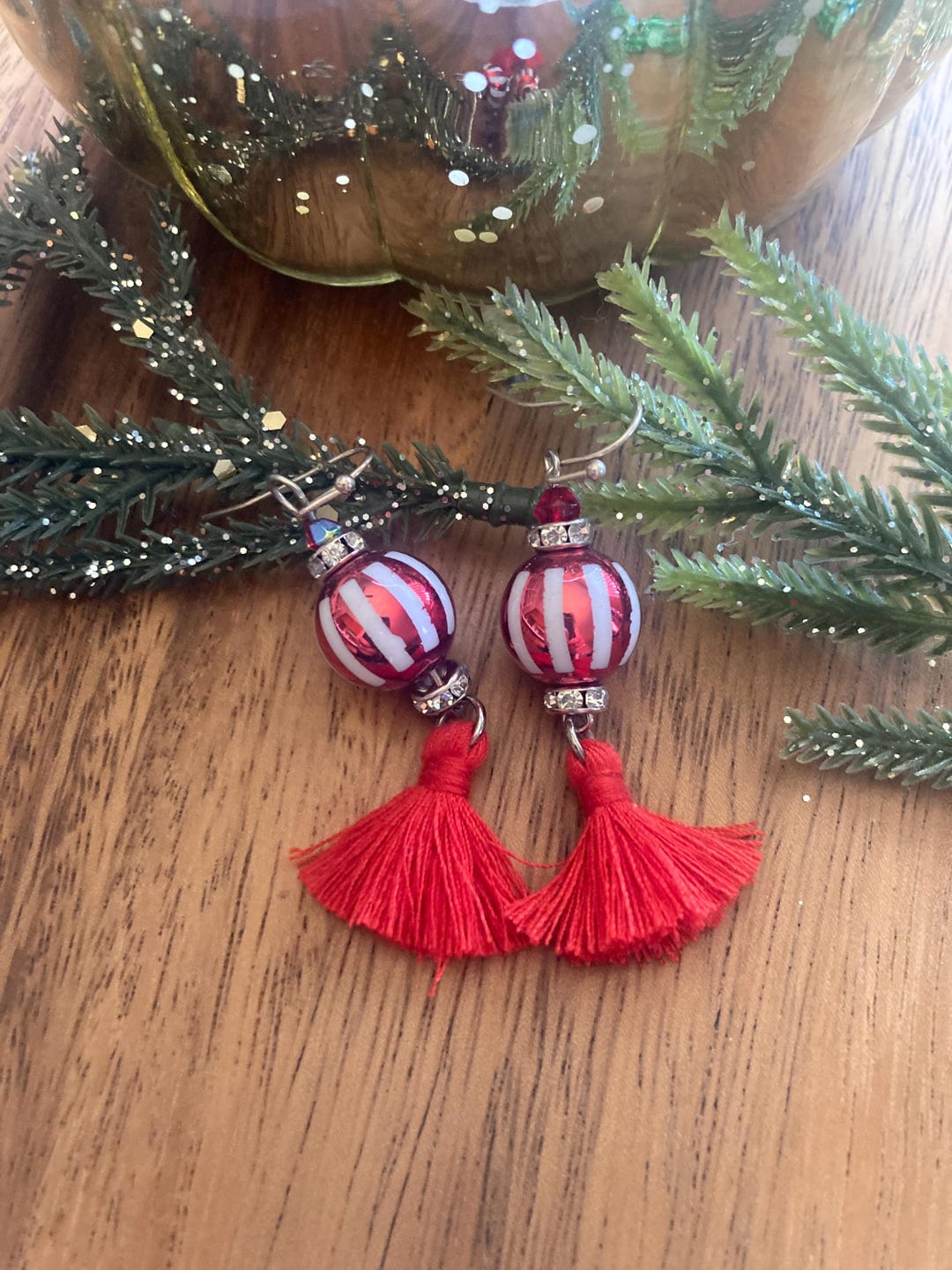 Peppermint Candy Cane Earrings main image 0