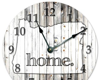 OREGON STATE HOME Clock - Huge 15 inch Clock - Black and White State Map Clock - Printed Wood Image - 2247-16