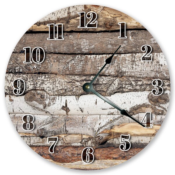 Log Cabin Clock Etsy