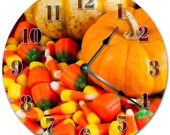 10.5" Random Orange Vegetables  Clock - Living Room Clock - Large 10.5" Wall Clock - Home Décor Clock - 5114