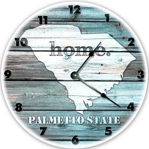 Large 12 inch Wall Clock Details about   12" LOUSIANA TEAL RUSTIC LOOK CLOCK Printed Decal 