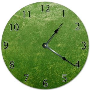 Green Textured Wall Clock: 10.5" Silent Living Room Decor