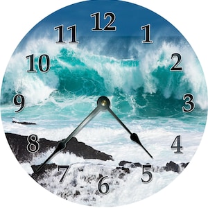 Ocean Wave Clock: Extra Large 15.5" Silent Wall Decor