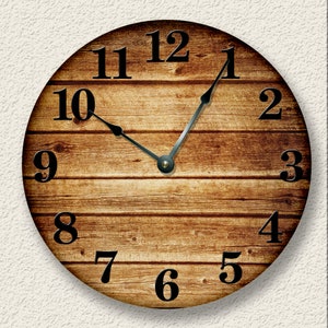 PVC Old BARN BOARDS Round Wall Clock Large Rustic Silent Clocks Farmhouse Cabin Country Home Decor Camper Personalized Home Living Modern