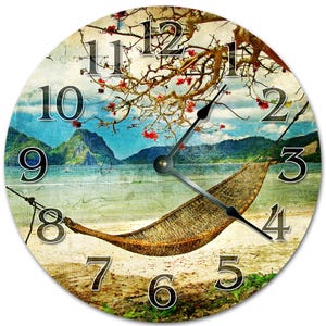 10.5" SWING On BEACHSIDE Clock - Living Room Clock - Large 10.5" Wall Clock - Home Décor Clock - 5250